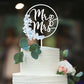 Mr & Mrs Cake Topper Greeny Wedding Cake Topper In Wood, Newly Wed Cake Toppers, Wedding Cake Toppers Bride And Groom, Toile De Jouy Decorations, Something Blues Gifts (Toile De Jouy)