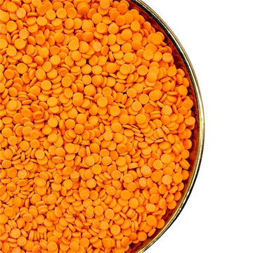NIPEOR Rainbow Sprinkles Orange Confetti Sprinkles 3.53oz/100gEdible Sprinkle Topping Confetti Sprinkles, Round Sprinkles for Ca