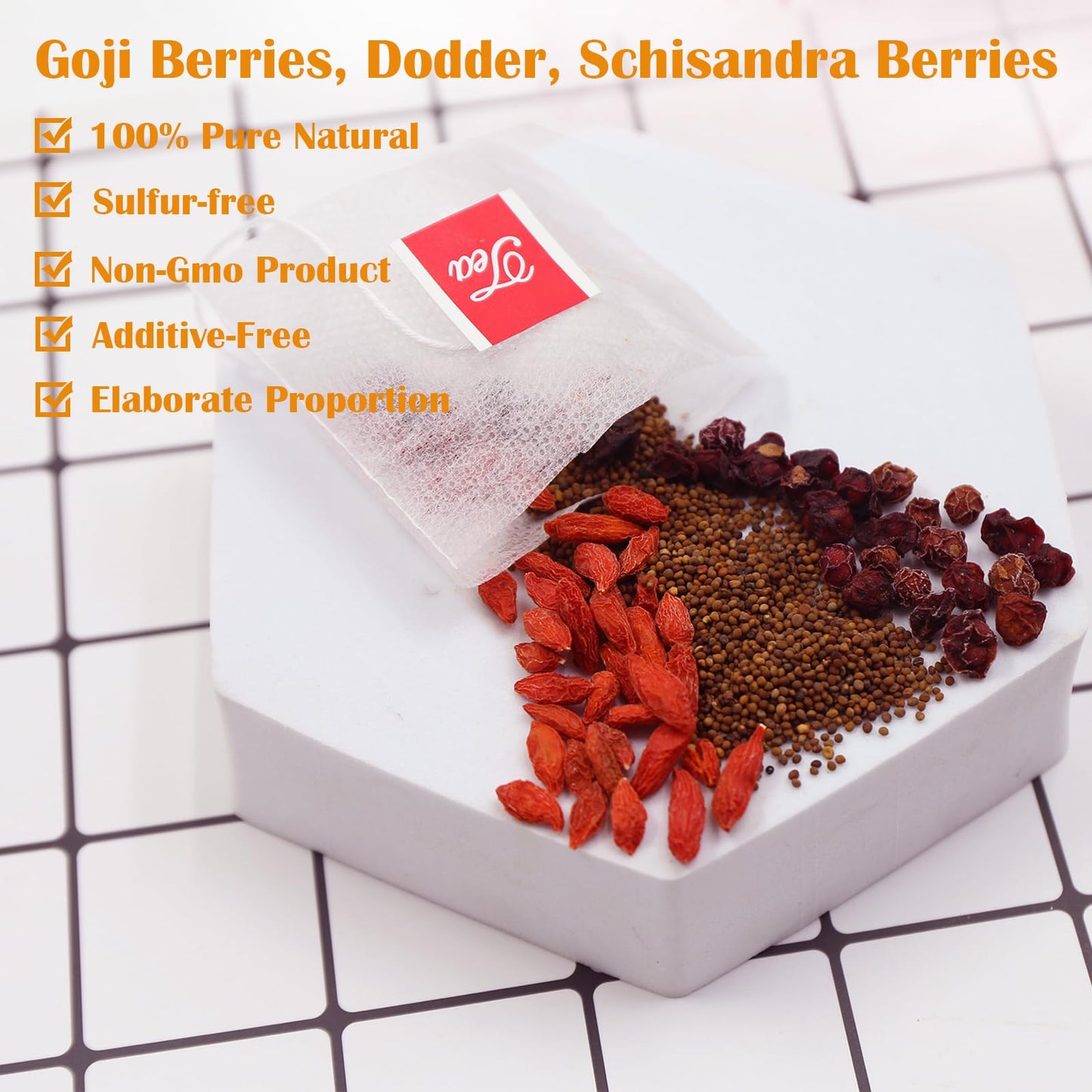 TEARELAE Goji Berry Tea Bags - Herbal Tea Combination for Men - 36 Count - Non-GMO, Caffeine-free