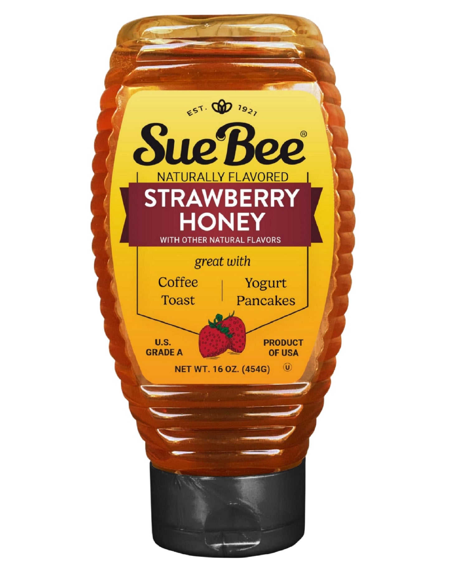 Sue Bee Infusions Strawberry Flavored Honey, 16 Ounce Sue Bee Strawberry Infused Honey For Waffles, Toast, Salads, Usa Honey