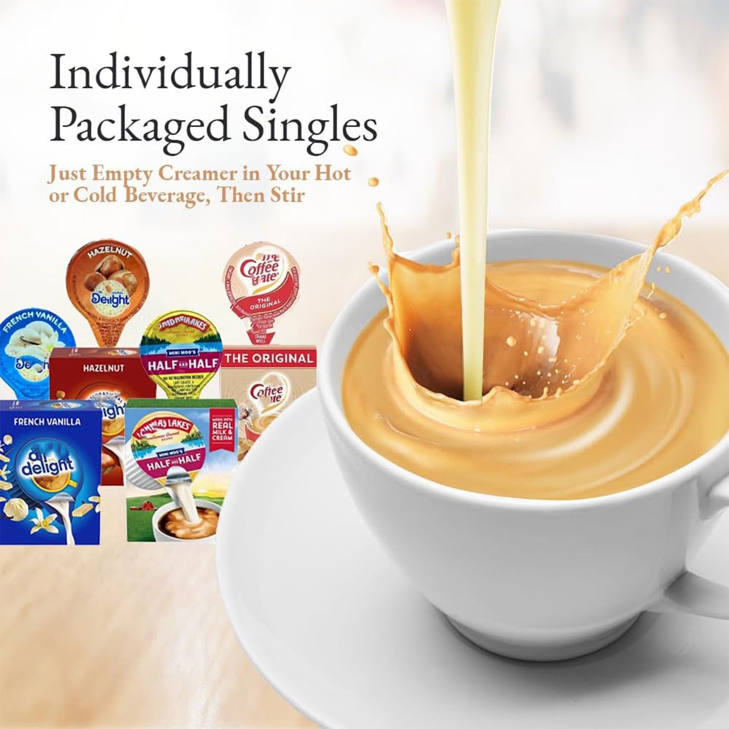 Coffee Creamer Singles Variety Pack Packaged By Bools, Dealight Creamer Singles Set, Delight Mini,Coffee Maete Original & Mini 4
