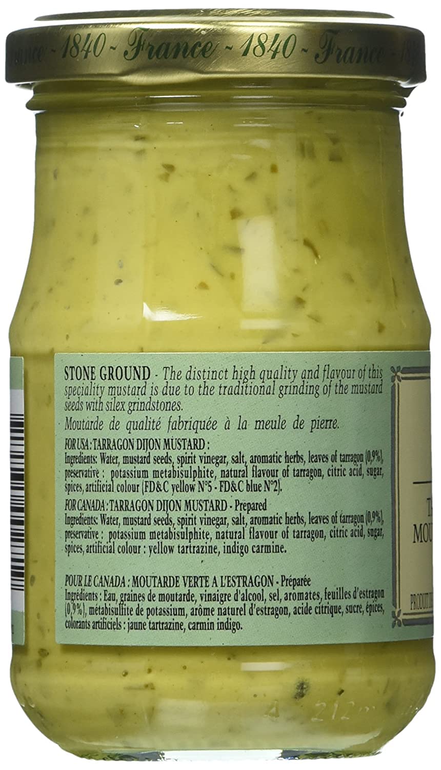 Edmond Fallot Tarragon Dijon Mustard 7.4 Ounce (Pack Of 4)