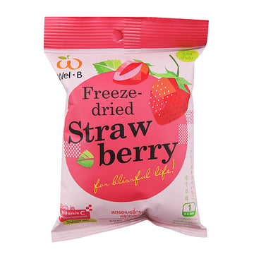 Wel-B Freeze-dried Strawberry, Freeze-dried Fruit Snack Unsweetened and 0% Fat, Real Healthy Snack 15g. (Pack3)