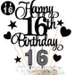 HOGRTi 16th Birthday Cake Decorations Set - Black Series, Includes Candles, Toppers & Cupcake Picks