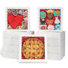 RomanticBaking Pie Boxes, 50pcs, 9x9x2.5 Inches, White, Paper, Model Wh9in50, Ideal for Chocolates, Cookies, and Cakes