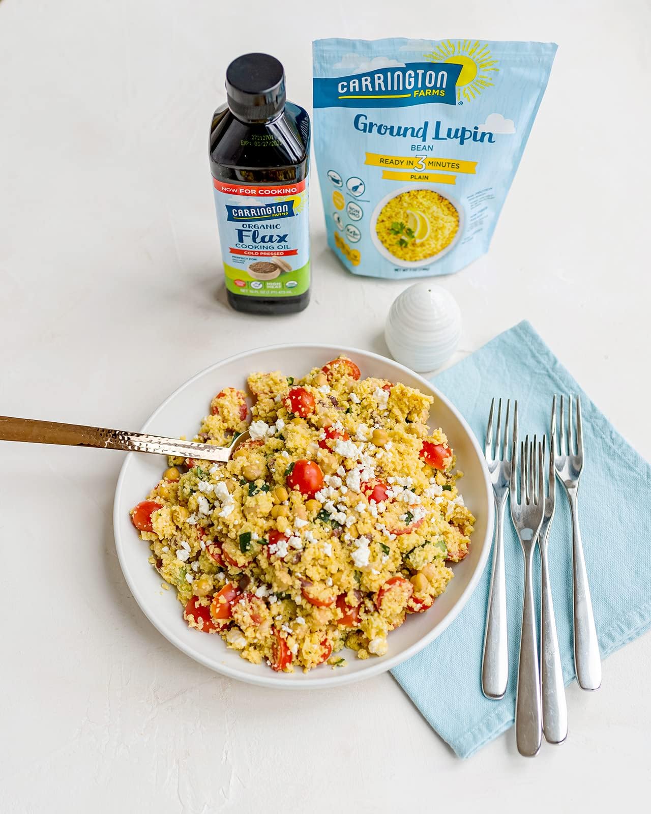 Carrington Farms - Ground Lupin Bean - Plain - 32 Oz - Low Glycemic Side Dish - Keto Friendly - High Protein - Fiber Rich - Vegan - Non Gmo 1G Net Carb