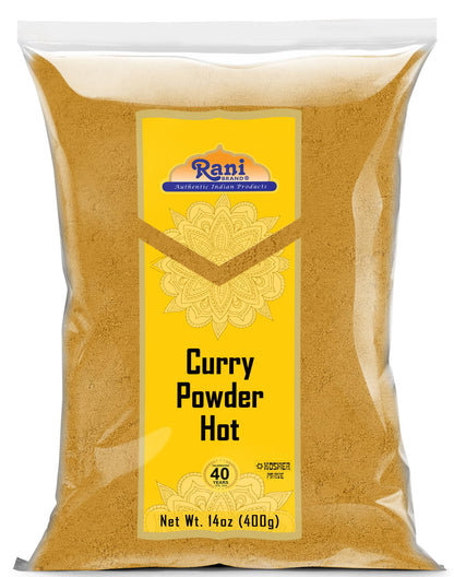 Rani Curry Powder Hot (11-Spice Authentic Indian Blend) 14oz (400g) ~ All Natural | Salt-Free | Vegan | No Colors | Gluten Frien