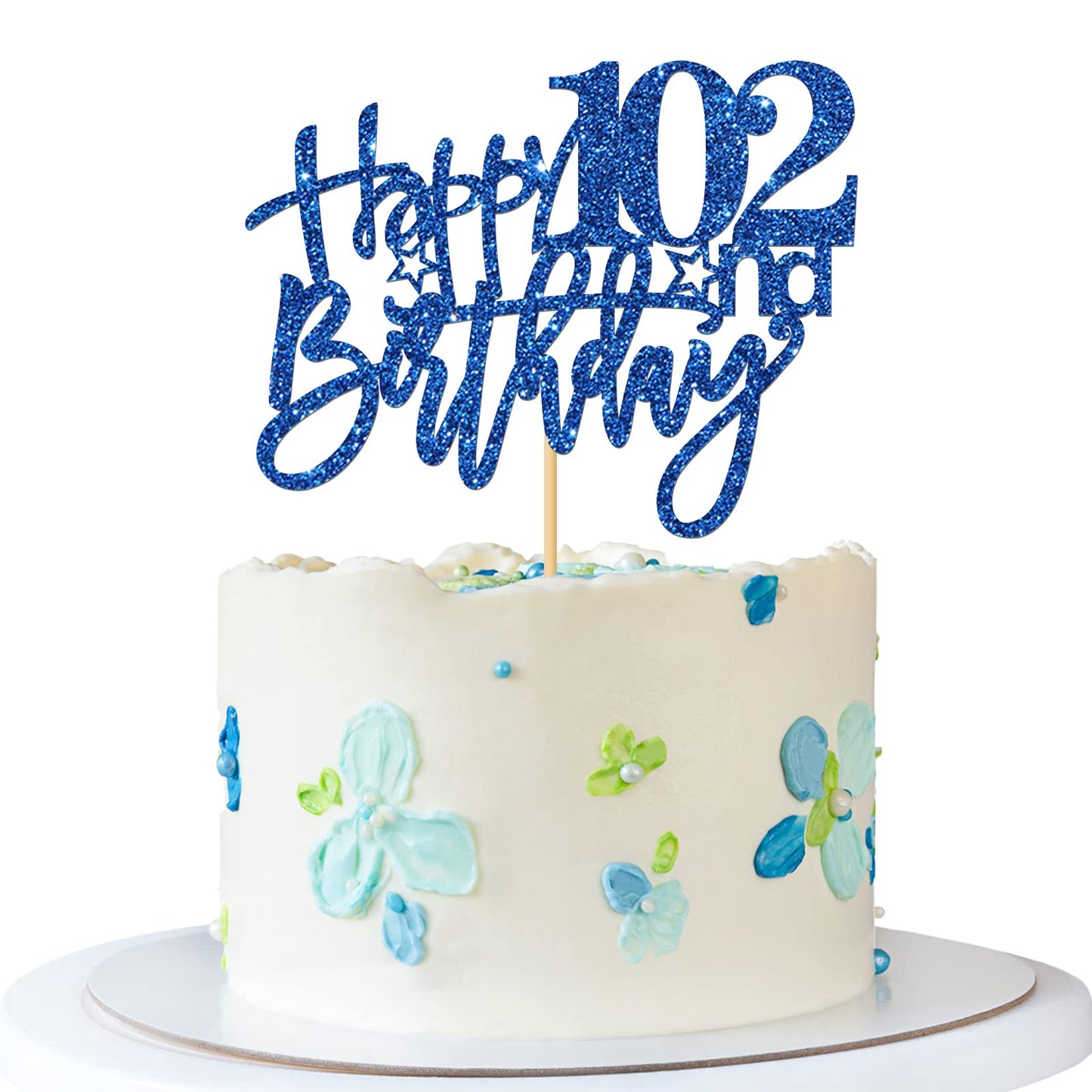 Roadsea Happy 102Nd Birthday Cake Topper - Old Woman Man Boy 102 Years Old Birthday Cake Supplies - 102Nd Birthday Party Decorat