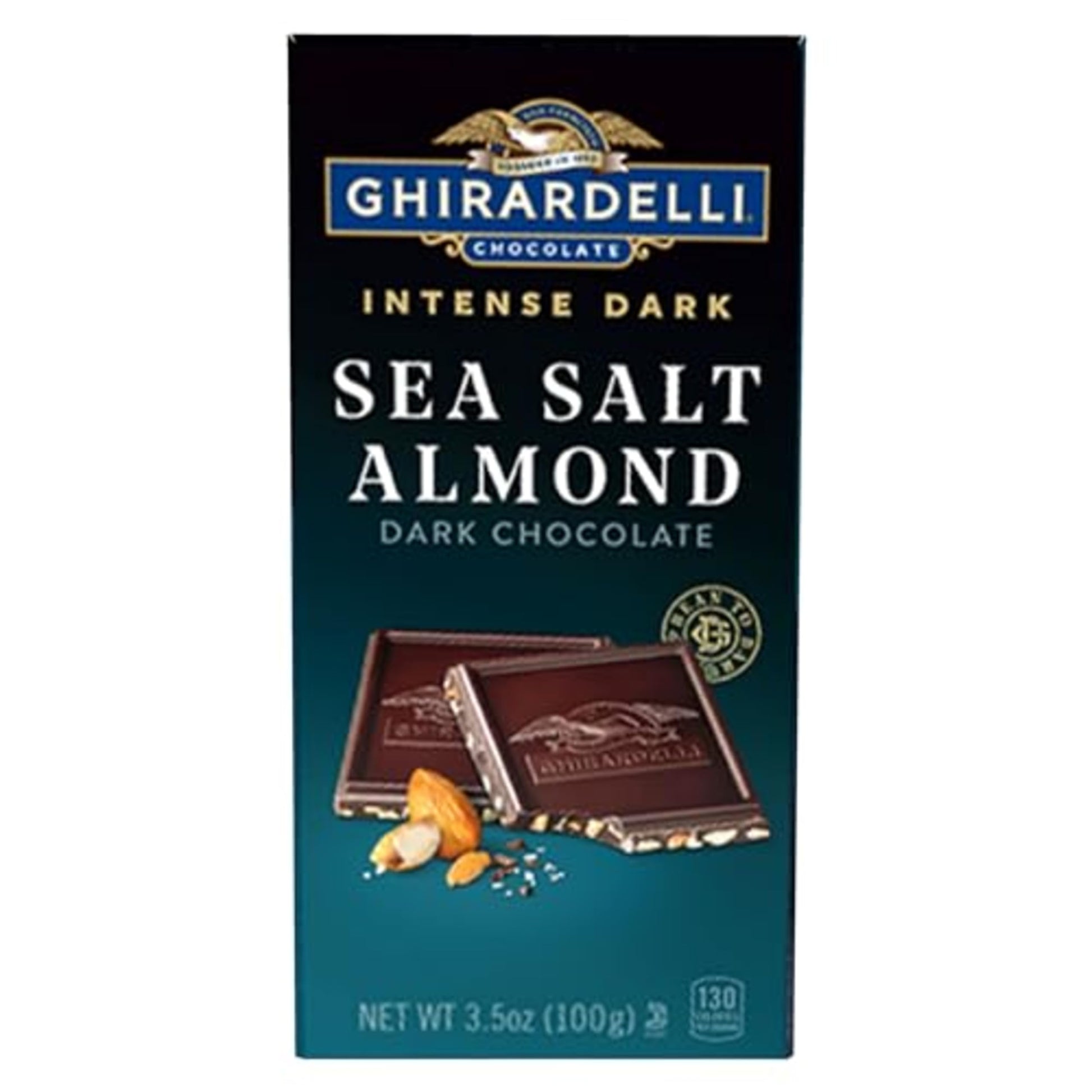 Ghirardelli Intense Dark Chocolate Bar, Sea Salt Almond, 3.5 Oz, 1 Count