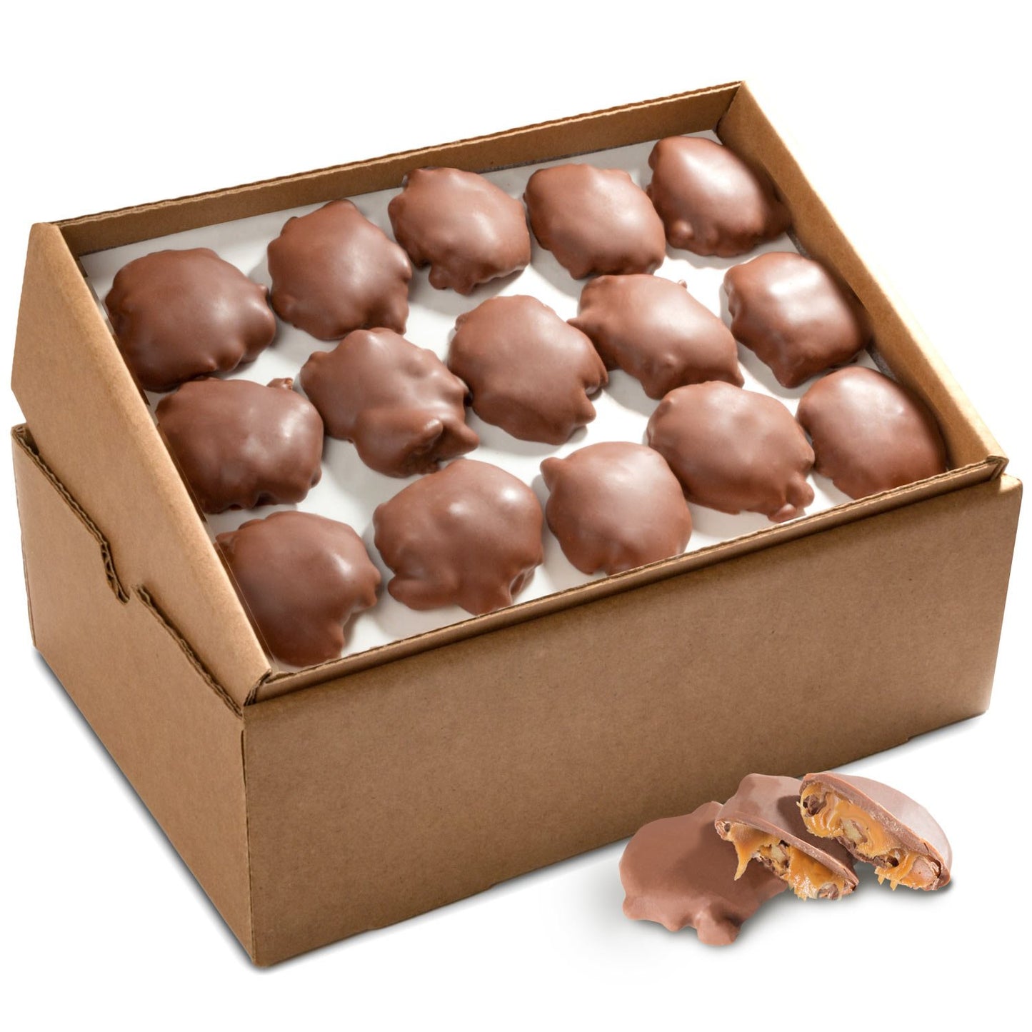 A Gift Inside 5 lb Bulk Milk Chocolate Caramel Pecan Clusters - 80 Ounce - Chocolate