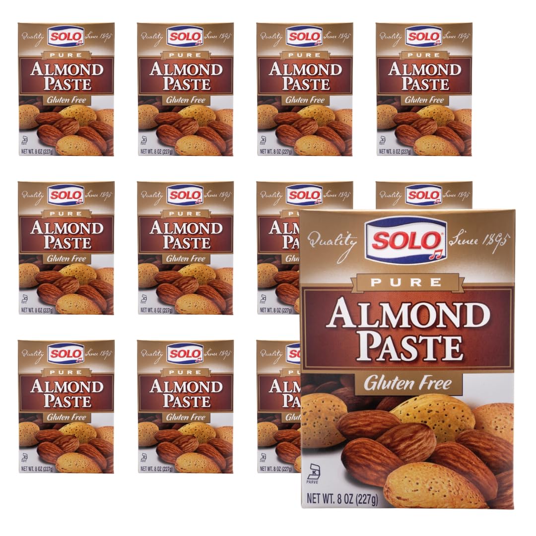 SOLO Almond Paste, 8oz (Pack of 12) | Gluten-Free, Kosher Certified