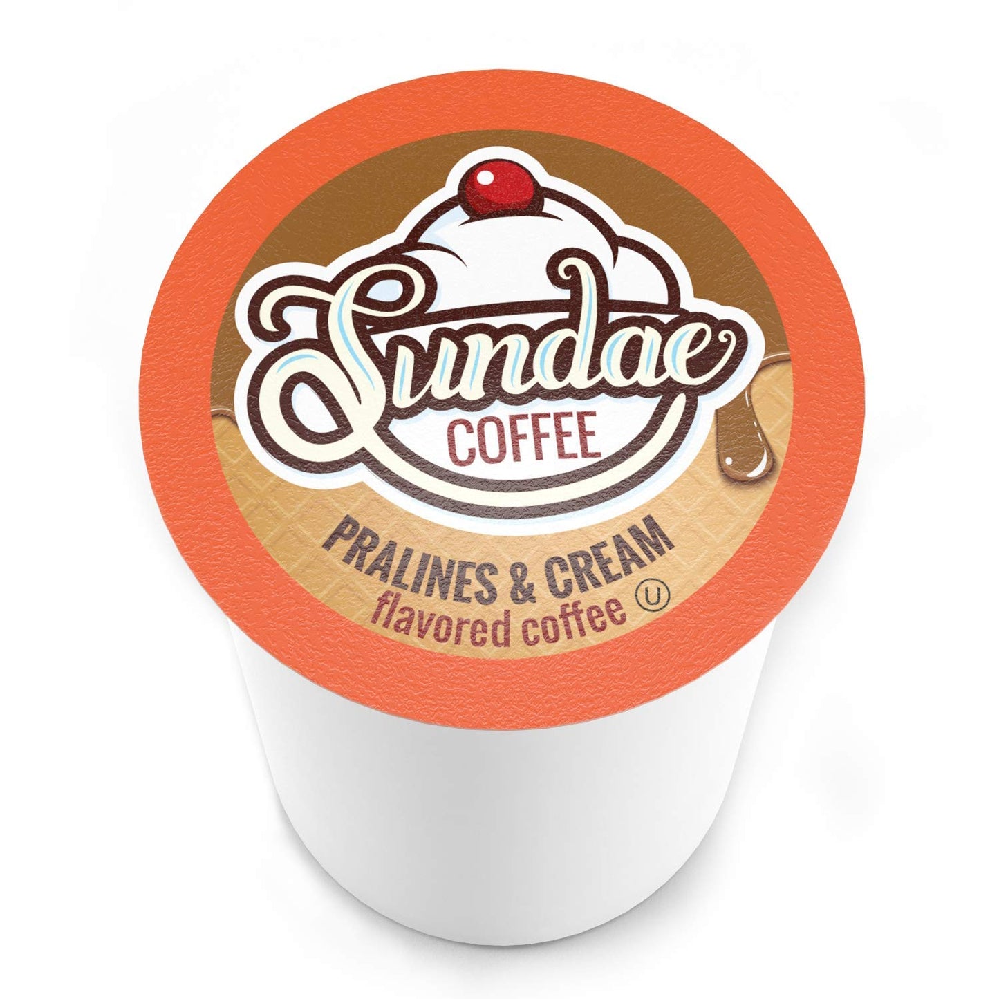 Sundae Ice Cream Flavored Coffee Pods, Compatible With 2.0 Keurig K-Cup Brewer, (Pralines And Cream) 48 Count