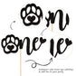 1 Pcs One Cake Topper Black Glitter First Birthday Dog Paw Cake Pick For Puppy Dog Let'S Pawty Theme Baby Shower Kids Boys Girls