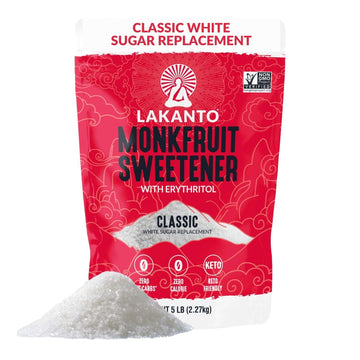 Lakanto Monk Fruit Sweetener With Erythritol, White Sugar Substitute From Monk Fruit Extract, Classic White Sugar Replacement fo