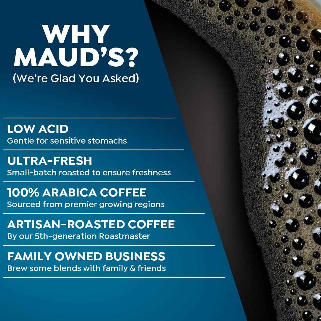 Maud'S Decaf Medium Dark Roast Coffee Pods, 100 Ct | Mellow Mood Blend | 100% Arabica Medium Dark Roast Decaffeinated Coffee | S
