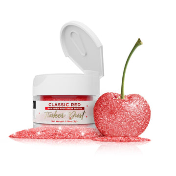 Bakell - Classic Red Tinker Dust (5g, 1x Jar) Edible Glitter for Food, Desserts, and Beverages!