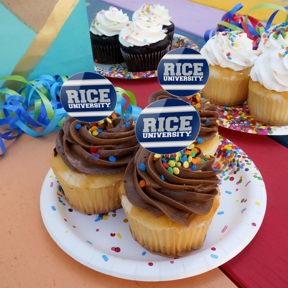 GRAPHICS & MORE Rice University Cupcake Picks Set of 6, Multi Color, Acrylic