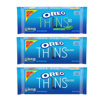 Oreo Thins Flavored Creme and Original Chocolate Sandwich Cookies Variety Pack, 39.3 Oz, Green, Model HJM-2146