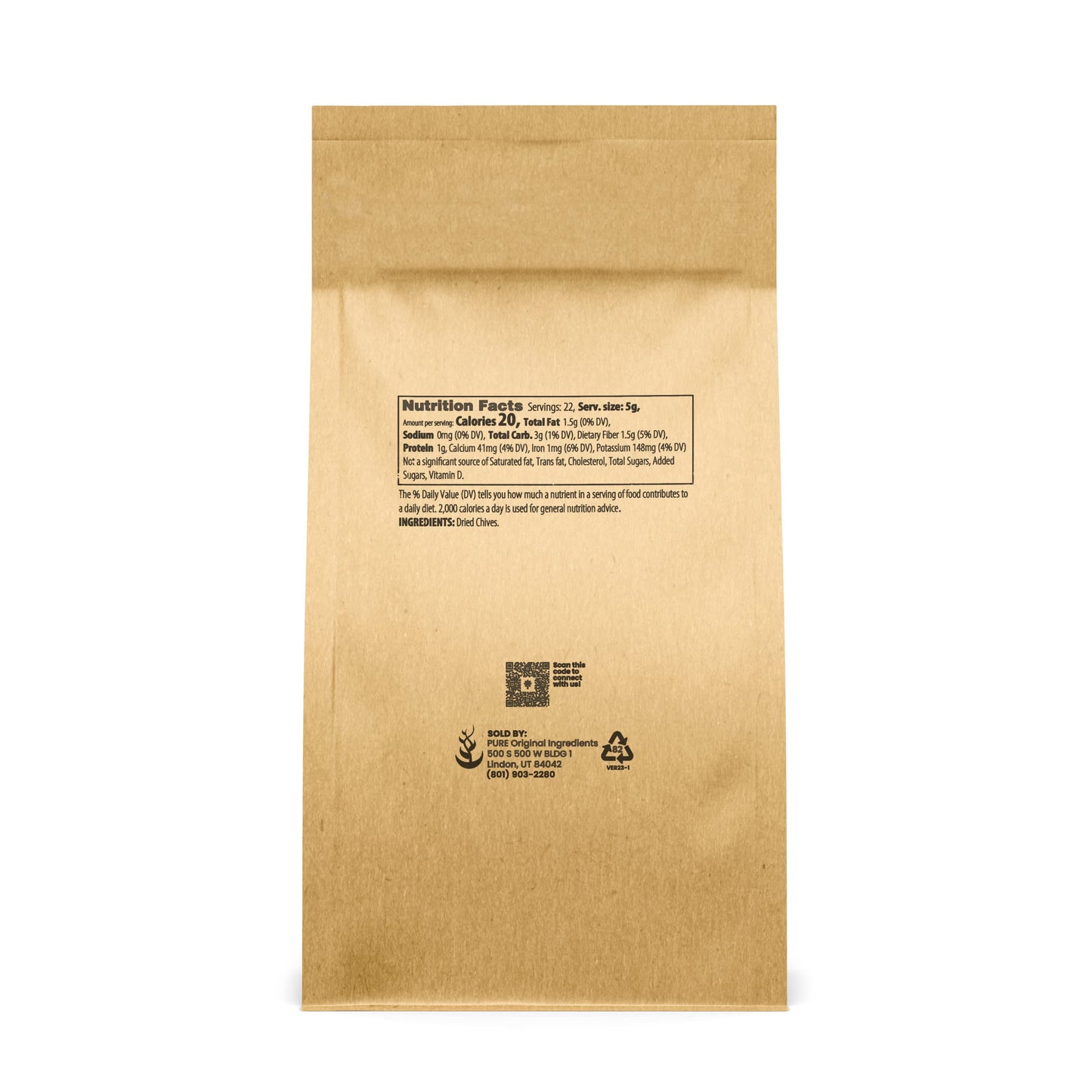 Pure Original Ingredients Dried Chives (4 Oz) Thin & Delicate, Gourmet Chopped Chives, Delicious Kitchen Staple.