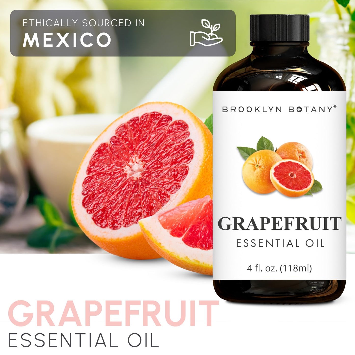 Brooklyn Botany Grapefruit Essential Oil - 100% Pure And Natural - Therapeutic Grade Essential Oil With Dropper - Grapefruit Oil