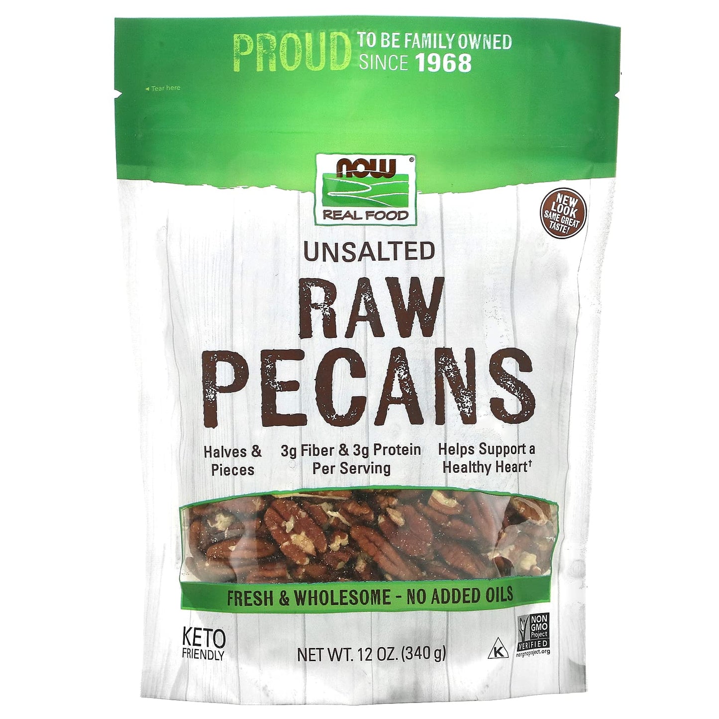 Now Foods Raw Pecans, 12 Oz