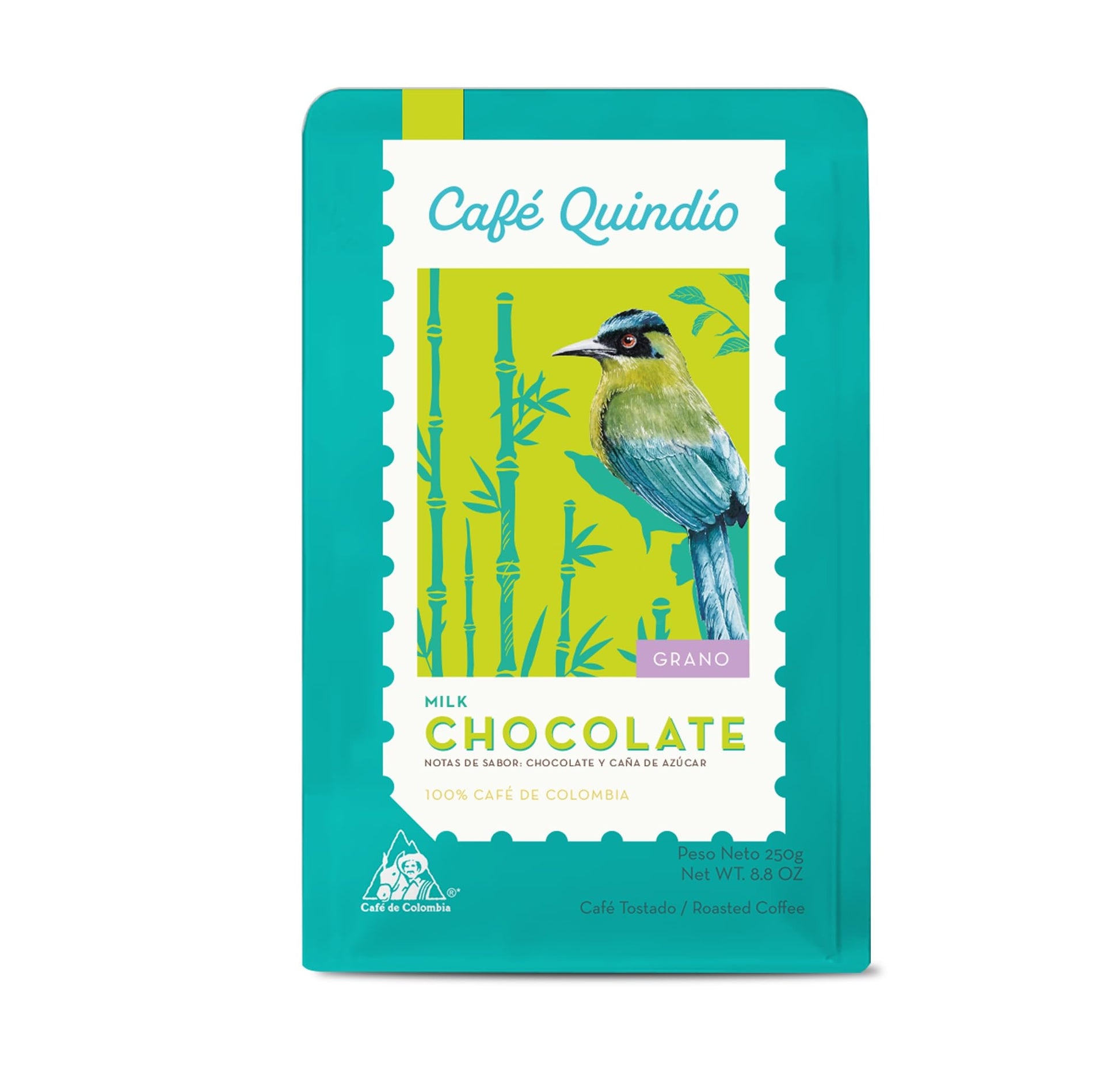 Cafe Quindio Specialty Harvest - Medium Roast 100% Colombian Excelso Whole Bean Arabica Coffee with Natural Milk Chocolate Tasti