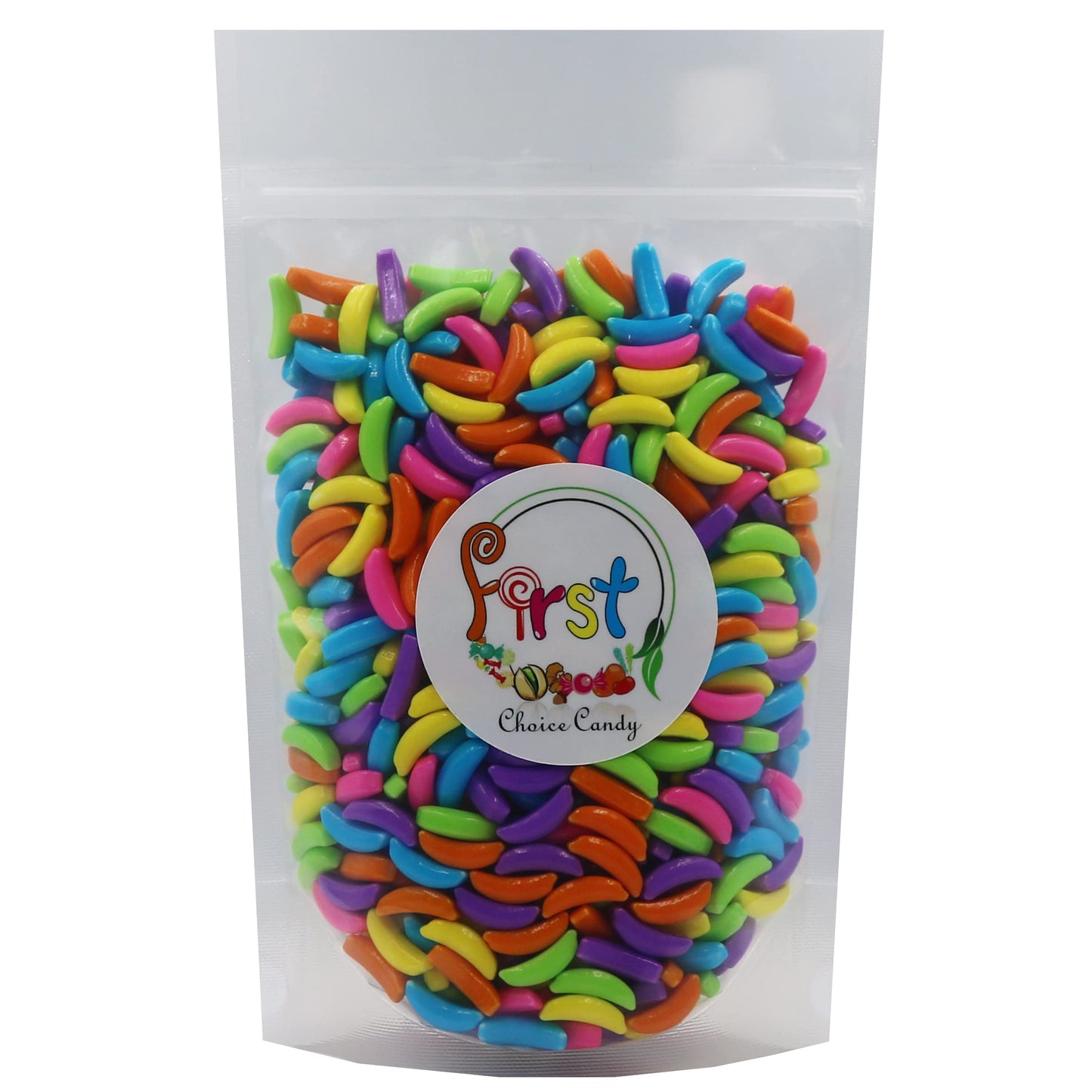 Firstchoicecandy Silly Banana Heads Classic Hard Candy (Assorted Rainbow, 2 Pound)