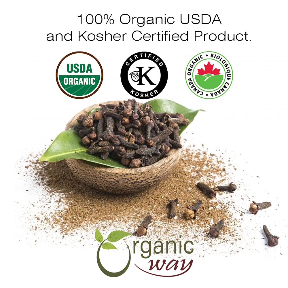 Organic Way Enhanced Cloves Powder (Syzygium Aromaticum) - Aromatic Spice | Organic & Kosher Certified | Raw, Vegan, Non Gmo & Gluten Free | Usda Certified | Origin - Sri Lanka (4 Ounce (Pack Of 1))