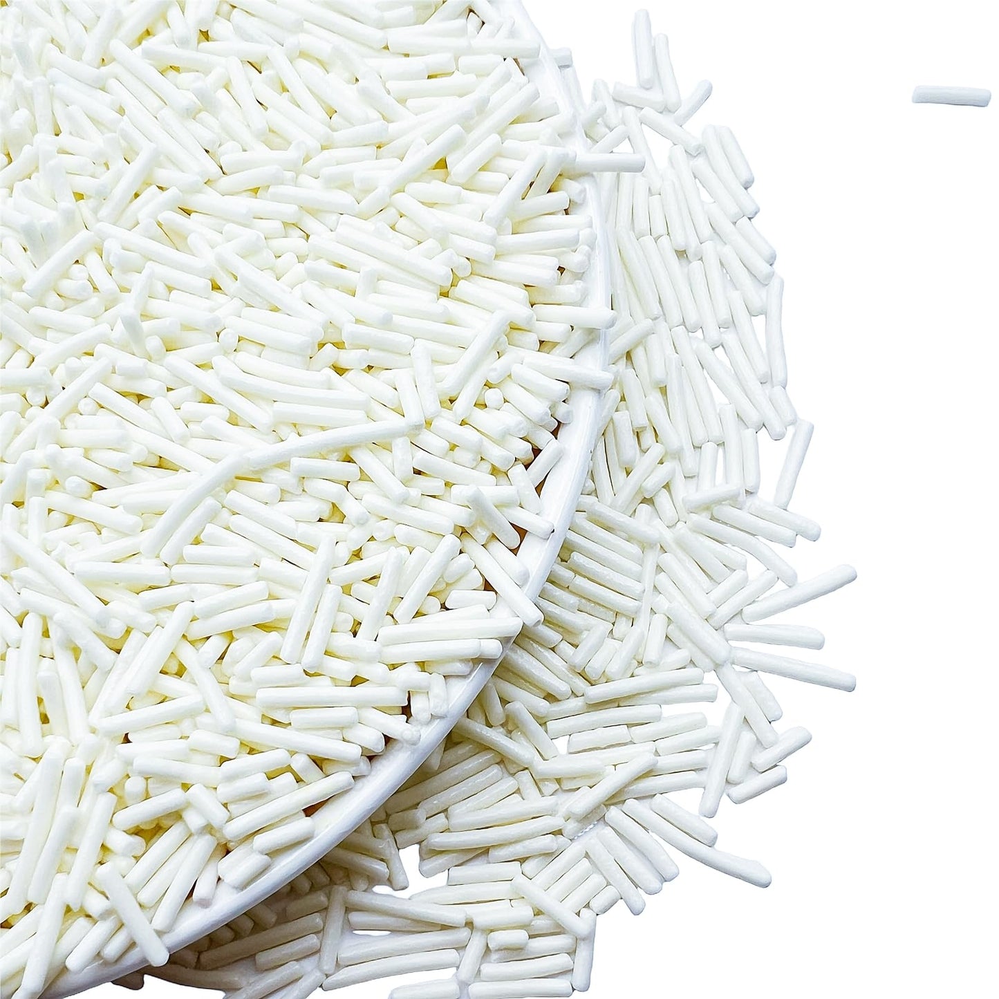Se Si&Moos White Jimmies Sprinkles White Sprinkles For Cake Decorating Edible Crunchy Jimmies For Topping Ice Cream, Cookies, Ca