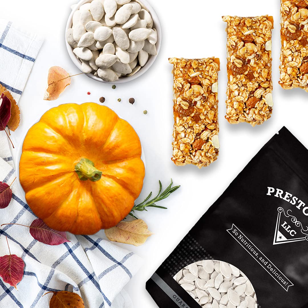 Pumpkin Seeds, Raw In shell Snow white, Oil Free, Healthy Snack, Crunchy, Delicious, Packed in a 4 lbs. (64 oz.) Resealable pouc