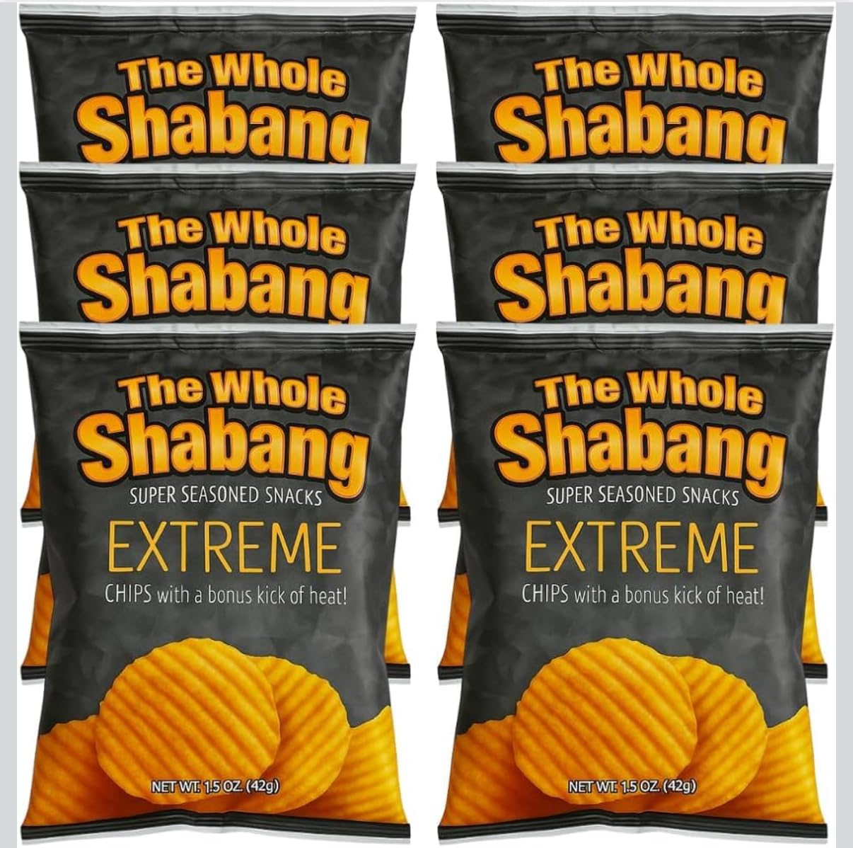 The Whole Shabang Extreme Chips, Super Seasoned Snacks with a Bonus Kick of Heat, 1.5 oz, 6 Pack
