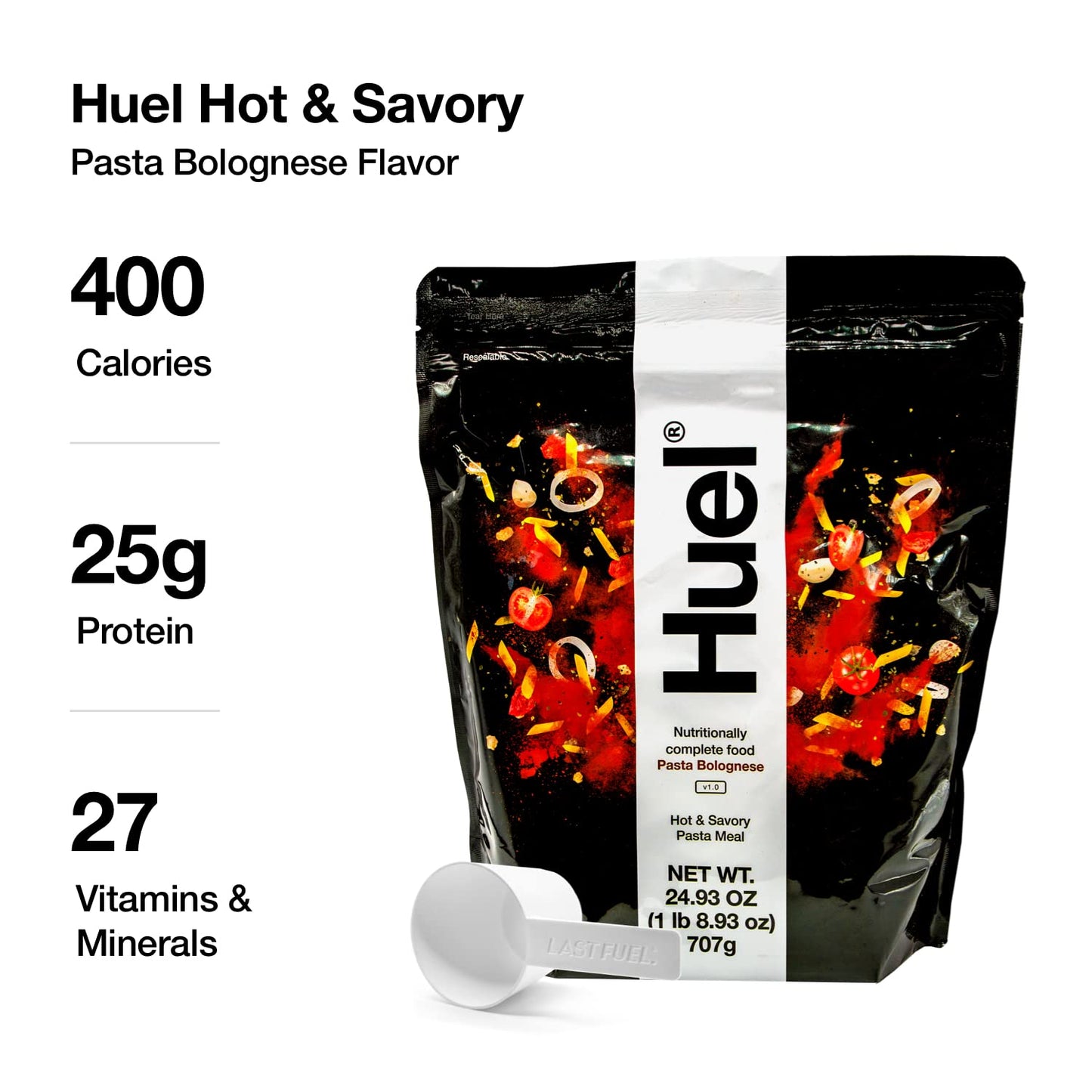 Huel Hot and Savory Instant Meal Replacement - Pasta Bolognese 14 Scoops Packed with 100% Nutritionally Complete Food, Including