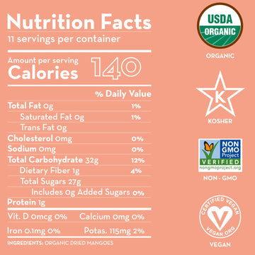 Sunny Fruit Soft Organic Dried Mangoes - 1 Pound Bulk Bag | Healthy, Sweet Snack | Non-Gmo, Vegan, Halal, Kosher, No Preservativ