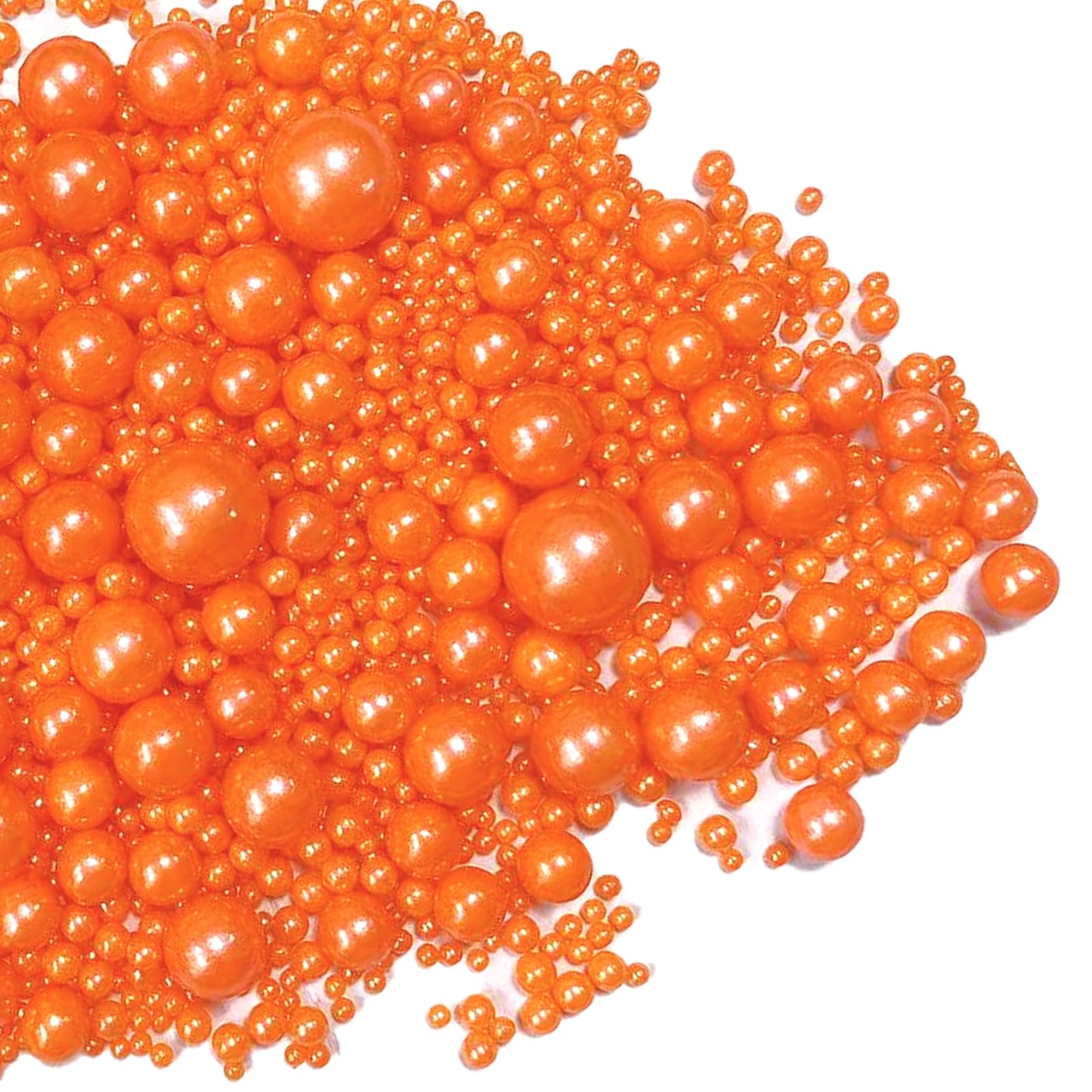 Sentovac Orange Pearl Edible Sugar Sprinkles for Cake Decorating, Cupcakes, Cookies - Perfect for Halloween, Christmas, Valentine's Day, Weddings