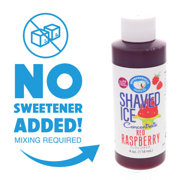 Hypothermias Shaved Ice Syrup Concentrate, Red Raspberry, 4 Fl Oz, Makes 1 Gallon of Syrup, Unsweetened, Add Water and Sweetener