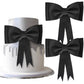 YCTHUNFISH 2 Pack Pink Bow Cake Topper Kit - EVA Foam Bowknot for Birthdays, Baby Showers, Weddings - Oversized Black Bows