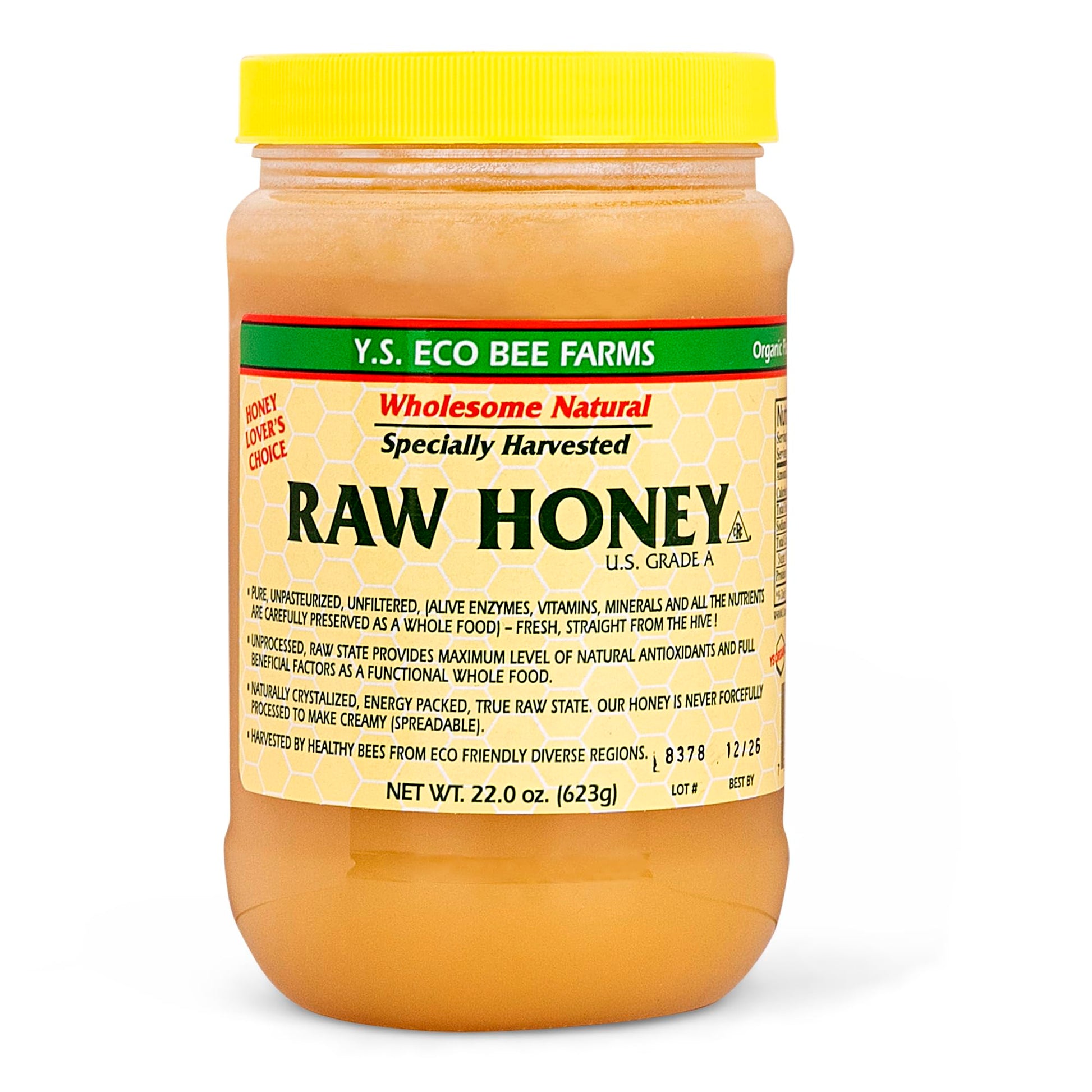 Y.S. Eco Bee Farms Raw Honey - 22 oz, Packed by Ilios