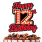 Happy 12Th Birthday Cake Topper Fluorescent Flashing Night Out Hen Movie Nightclub Theme Decor Supplies Boy Girl Happy Birthday 