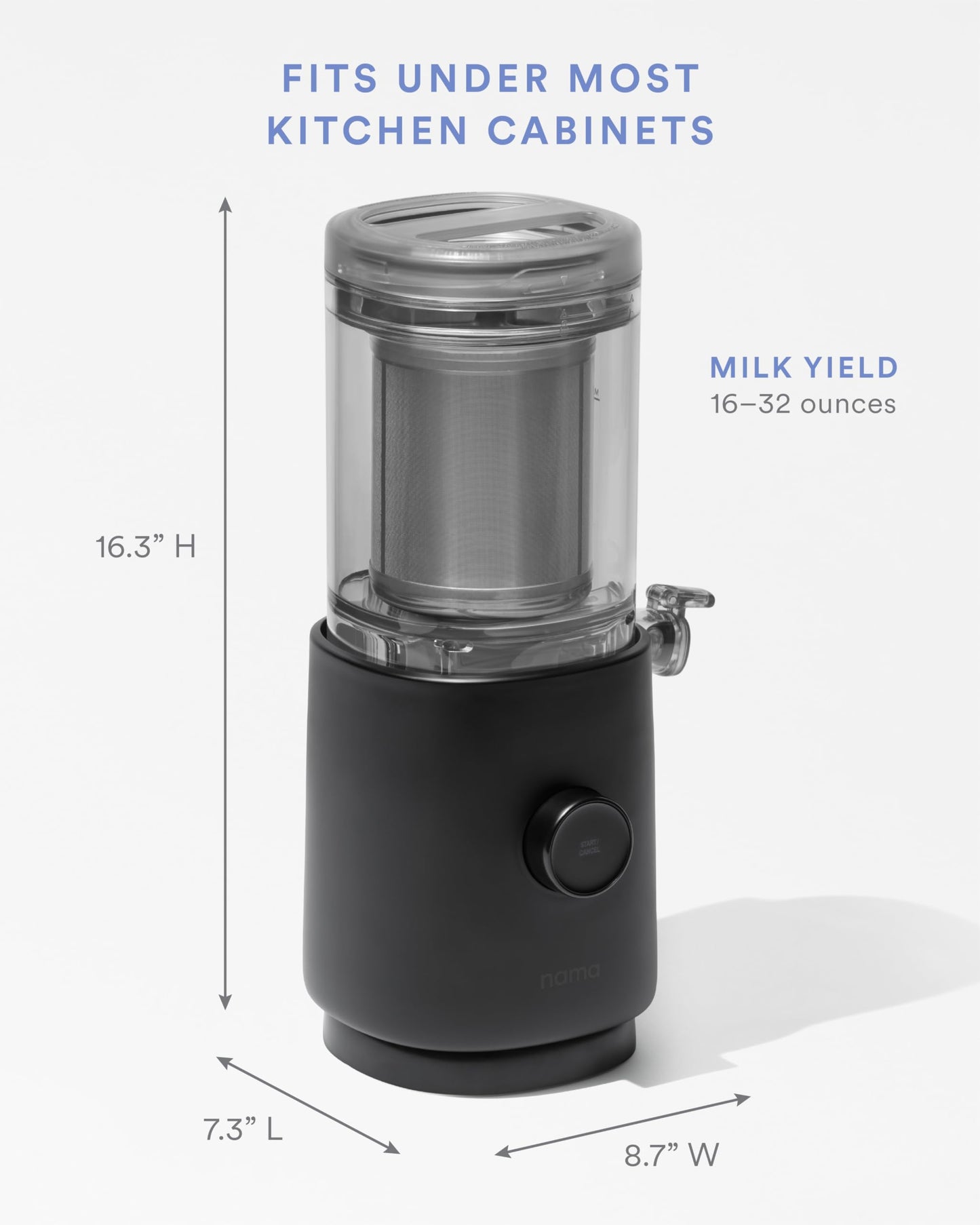 Nama M1 Plant Milk Maker - Homemade Oat  Seed  & Nut Milk Maker Machine - Smooth  Creamy Texture Barista Quality Milk in Minutes - Blends & Strains in One Container - Easy to Clean