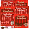 Candy Cane Peppermint & Milk Chocolate Candy Spoons - Edible Stirring Stick Hot Chocolate Coffee Tea Cocoa Bar Supply - Christmas Stocking Stuffer Holiday Gift Treat (3 Pack Of Each(33 Total Spoons))