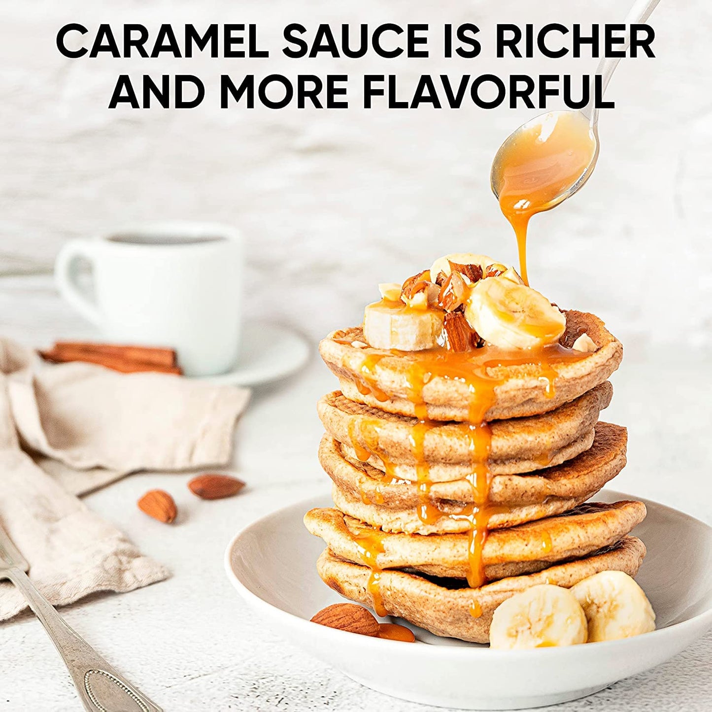 Kings Cupboard Organic Caramel Sauce - The Perfect Sauce for Ice Cream  Fruit Dip  Topping Desserts  Caramel Drizzle for Coffee - Gluten-Free  Kosher  Organic  All Natural  7.7 oz