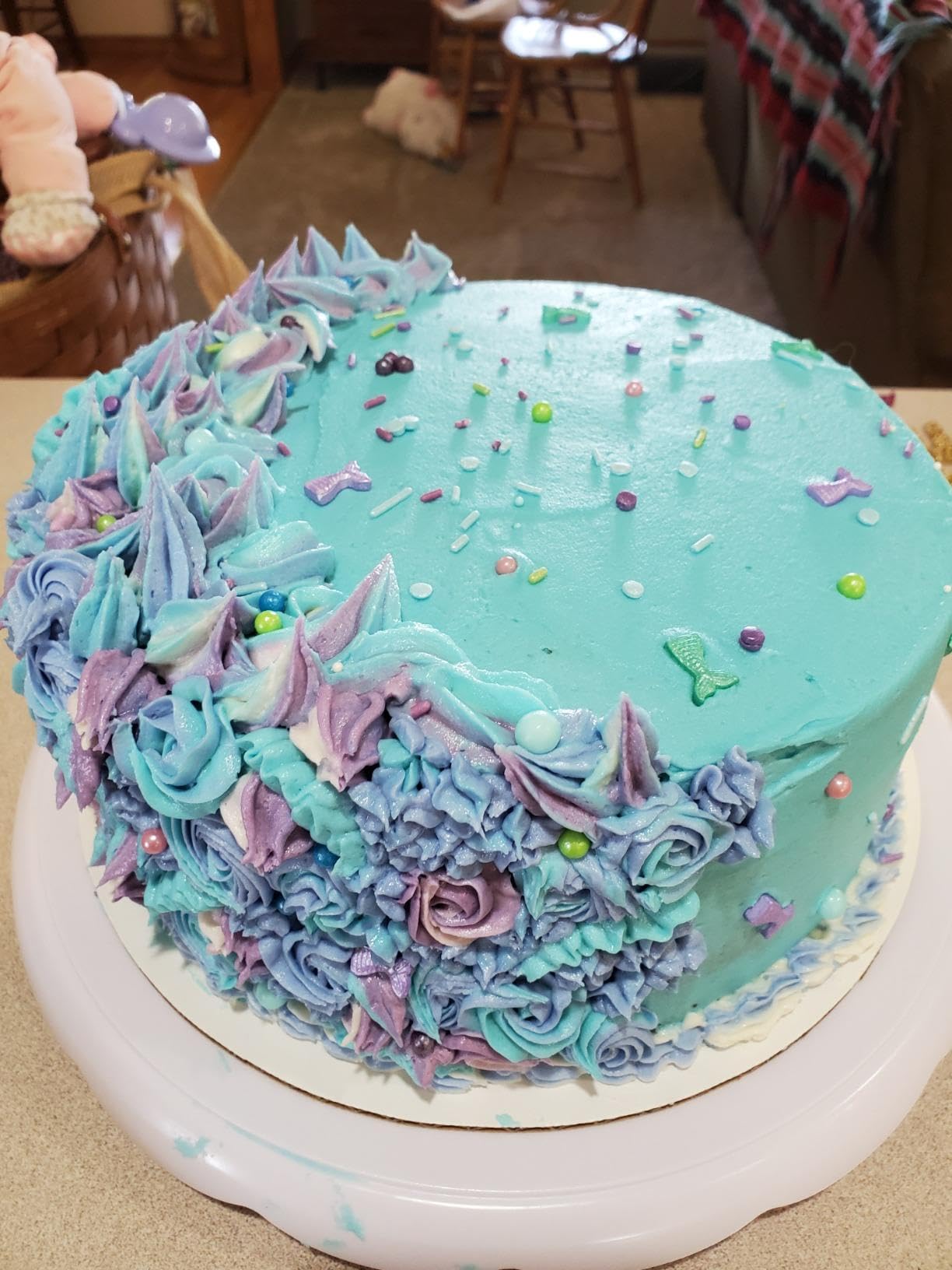 Edible Blue Ocean Mermaid Candy Sprinkles Starfish Dessert Sprinkle Shell Cake Cupcake Toppers Pearl Cookie Decorations Sweet Personalities Candy Sprinkles For Cake Decorating, 3.53 Oz