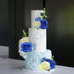 DRWATE Flower Cake Toppers - Artificial Blue Rose & Eucalyptus Decor for Birthdays, Weddings, Baby Showers - Boho Party Supplies