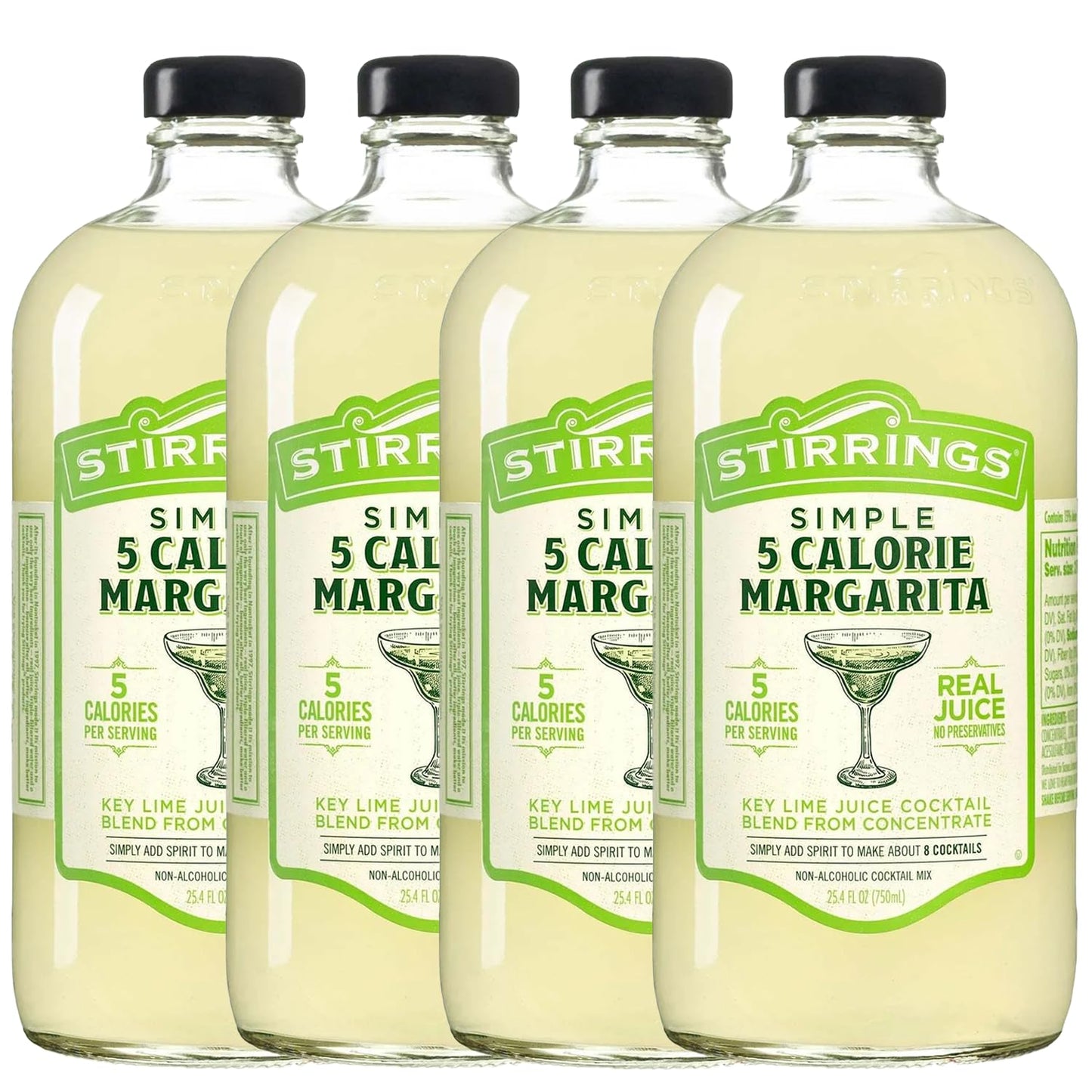 ChromaCast Margarita Mix 4 Pack - 750ml Bottles, Real Juice, No Preservatives, 5 Calories