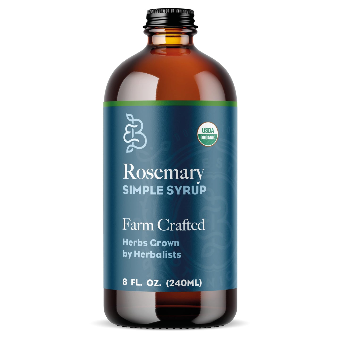 Bluestem Botanicals Organic Rosemary Simple Syrup, Non-Alcoholic Mixer, 8 Fl Oz
