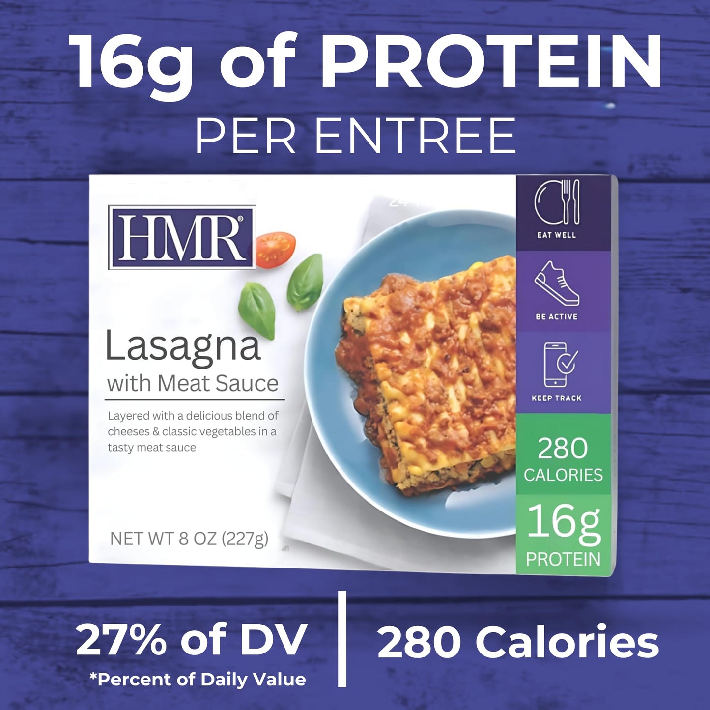 HMR Lasagna with Meat Sauce Entr  e | Pre-packaged Lunch or Dinner to Support Weight Loss | Ready to Eat | 16g of Protein | Low