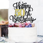 Leetaivie Happy 50Th Birthday Cake Topper, Black Gold Glitter Birthday Cake Topper, 50Th Anniversary/ 50Th Birthday Party Decora