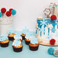 Gyufise 50Pcs Edible Snowflakes Blue Cupcake Cake Toppers Decoration For Chirstmas Winter Frozen Theme Party Supplies