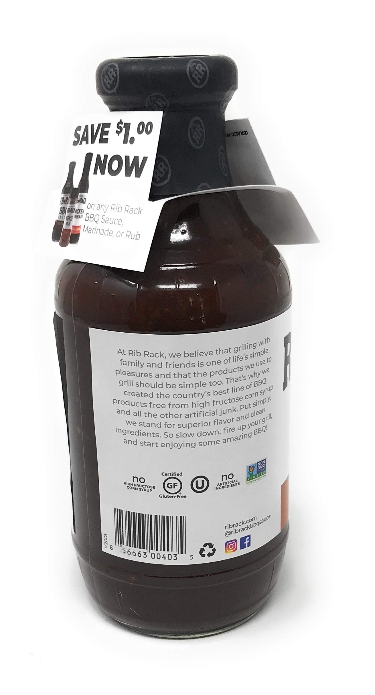 RIB RACK SAUCE BBQ STHRN BOURBAN 19OZ