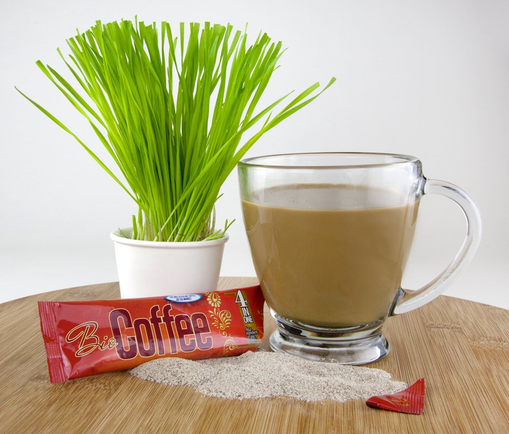 Bio Coffee- New! - First Organic Instant Non-Dairy Alkaline Coffee (12 Sachet Box)